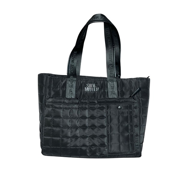 Steve Madden Tote Bag Black Quilted Lightweight Large Travel Carry On Handbag - Picture 1 of 4